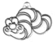 Figur i akryl - worm, 8x6 cm. Med hull for oppheng