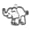 Figur i akryl - elephant, 8x6 cm. Med hull for oppheng