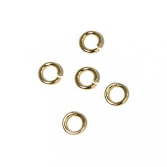 Ring - Gullfarget metall, str 4,6mm, 30/Pkg