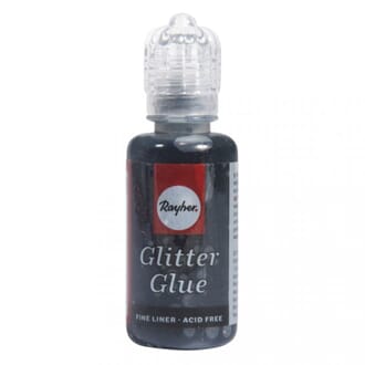 Glitterlim Metallik -  Coal-Black, 20ml flaske