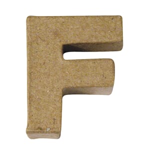 Pappmache - Mini alfabet, F, str 4x1.5 cm