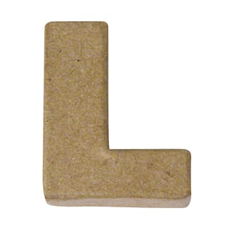 Pappmache - Mini alfabet, L, str 4x1.5 cm