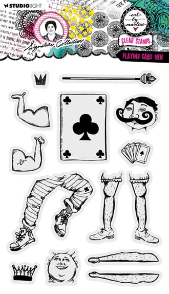 Art by Marlene - Playing Card Men Signature Cling Stamp