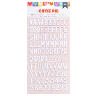 American Crafts - Matte Cutie Pie Puffy Stickers Alphabet