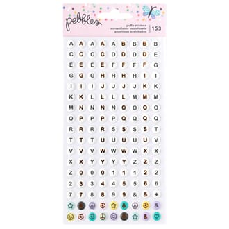 Pebbles - Cool Girl Stickers Puffy Alpha Gold Foil