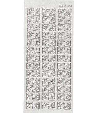 Klistremerker - Sølv hjørner, str 10x23 cm