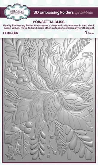Creative Express. Poinsettia Bliss 3D Embossing Folder