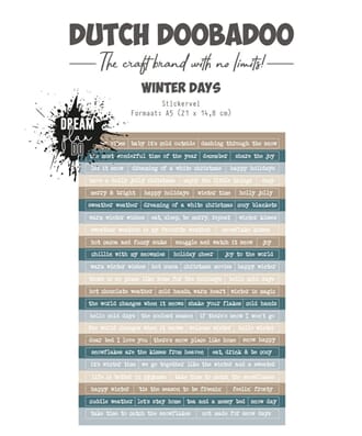 Dutch Doobadoo - Dream Plan Do Winter Days A5 Sticker