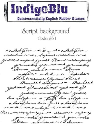 IndigoBlu - Script Background Mounted A6 Rubber Stamp