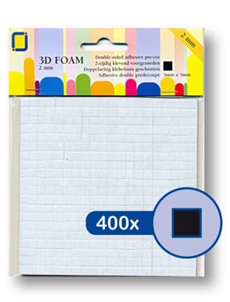 3D Foam - Sorte, 5 mm x 5 mm x 2 mm