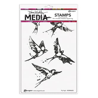 Dina Wakley - Fly High Media Cling Stamps