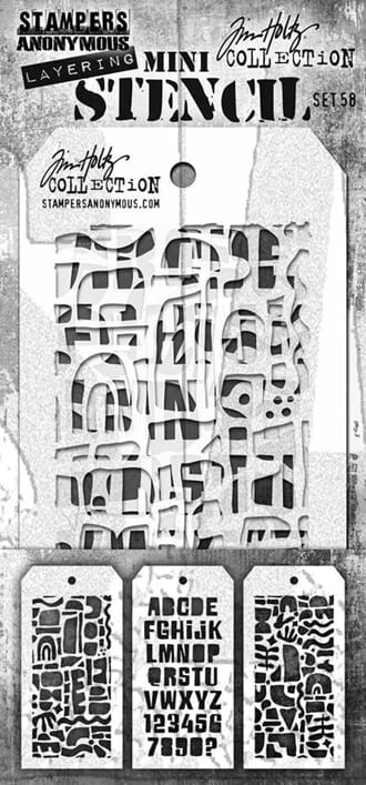 Tim Holtz - Set #58 Layering Mini Stencil