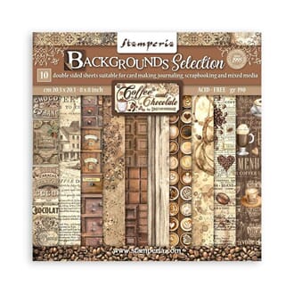 Stamperia - Coffee and Chocolate Backgrounds 8x8 Inch Paper
