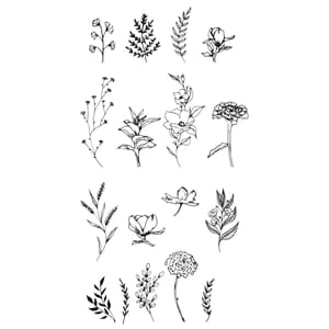 Sizzix - Garden Botanicals Clear Stamps by Lisa Jones