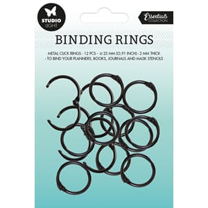 Studio Light - Black Binding Rings, ø 25 mm, 12 stk