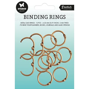 Studio Light - Old Gold Binding Rings, ø 25 mm, 12 stk