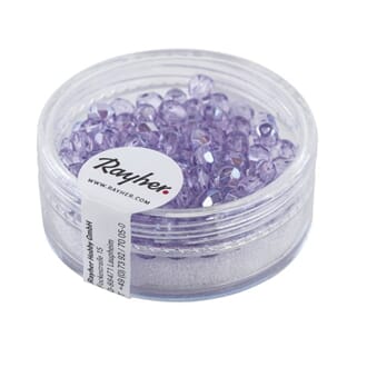 Glass crystal bead, 4mm ø, Lilac, iridescent
