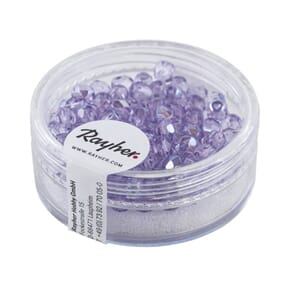 Glass crystal bead, 4mm ø, Lilac, iridescent