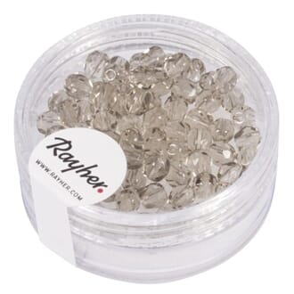 Glassperle fasettslipt 4mm ø - Taupe