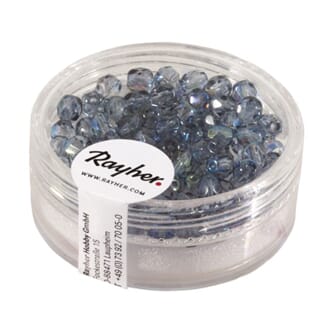 Glassperle fasettslipt 4mm ø - Bluegrey