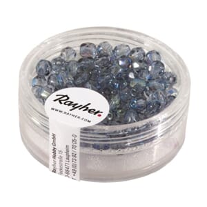 Glassperle fasettslipt 4mm ø - Bluegrey