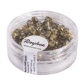 Glassperle fasettslipt 4mm ø - Gold