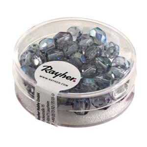 Glassperle fasettslipt 6mm ø - Bluegrey