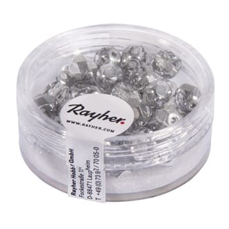 Glassperle fasettslipt 6mm ø - Silver