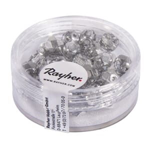 Glassperle fasettslipt 6mm ø - Silver