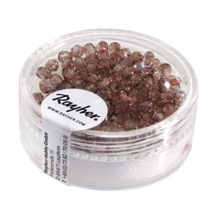 Glassperle fasettslipt 3mm ø - Nougat - Iriserende