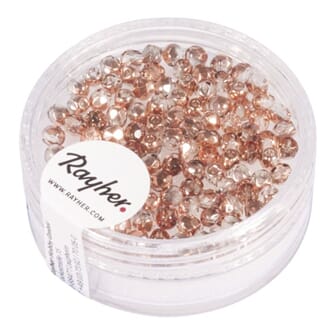 Glassperle fasettslipt 3mm ø - Copper