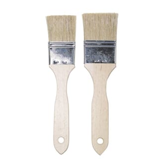 Penselsett - Flat pensler, naturbust, 2 stk