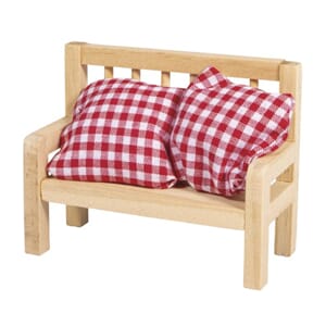 Miniatyr - Benk / sofa inkl. 2 puter