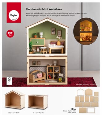 Byggesett - Mini hus, str 22,5x12x19 + 21x12x14,5 cm