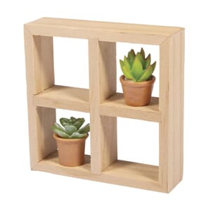 Miniatyr - Bokhylle og planter, 3 deler