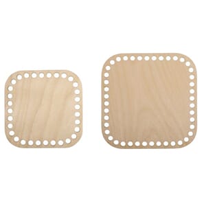 Kurv bunn av tre, str 16,5x16,5cm + 12,5x12,5cm