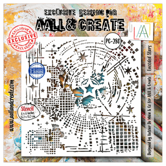 Aall and Create - Encoded Stars 6x6 Inch Stencil Universe of