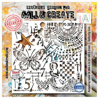Aall and Create - Butterfly Cod 6x6 Inch Stencil Universe of