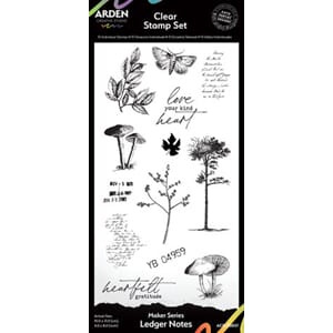 Arden - Maker Series 4x8 Inch Clear Stamp Set Ledger Notes