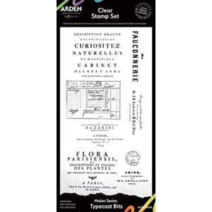 Arden - Maker Series 4x8 Inch Clear Stamp Set Typecast Bits