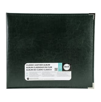 We R - Forest Green Classic Leather D-Ring Album, 12x12 inch