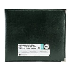We R - Forest Green Classic Leather D-Ring Album, 12x12 inch