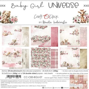 Craft O'Clock - Baby Girl Universe 8x8 Inch Paper Set
