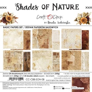 Craft O'Clock - Shades Of Nature 8x8 Inch Basic Papers Set