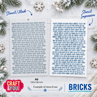 Craft & You - Bricks A6 Stencil
