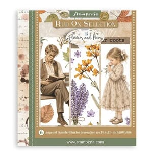 Stamperia - Flowers and Poems Rub-On 20,5x23cm Assortment