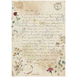 Stamperia - Flowers and Poems A4 Rice Paper Handmade Letter