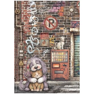 Stamperia - Furry Friends 2 A4 Rice Paper Cat and Dog