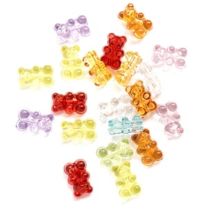 dpCraft - Bjørner Perlemix Akrylperler, str 17mm, 20 stk