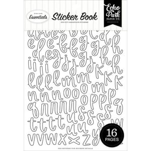 Echo Park - Essentials Black And White Alpha Sticker Book
